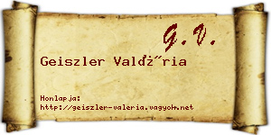 Geiszler Valéria névjegykártya